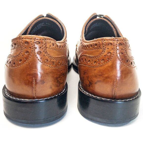Nunn Bush Nelson Cognac Leather Wingtip Oxfords Sz 7M - Picture 5 of 8